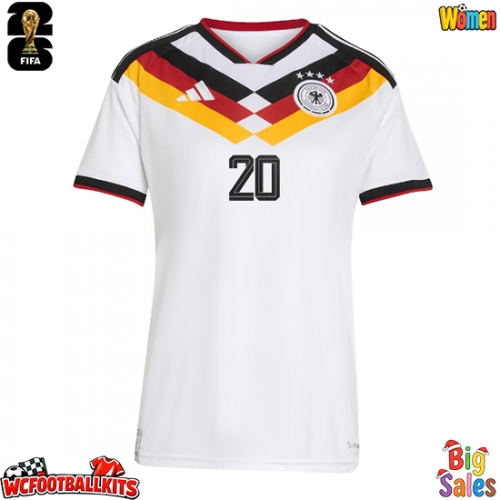 Germany Serge Gnabry #20 Replica Home Stadium Shirt for Women World Cup 2026 Short Sleeve